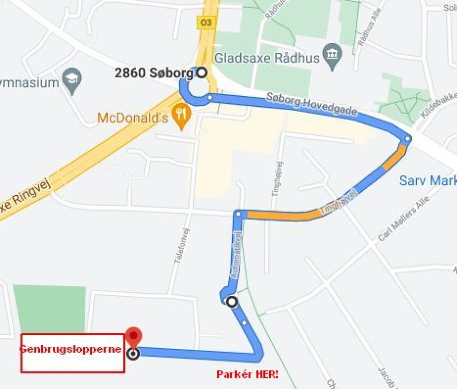 Fra Buddinge rundkørsel til Genbrugslopperne - telefonfabrikken